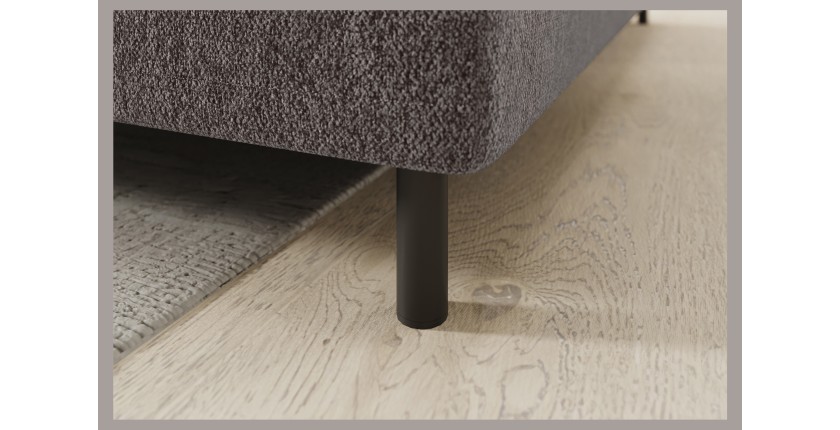 Canapé d’angle droit convertible BARNEA 208 cm marron avec rangement 