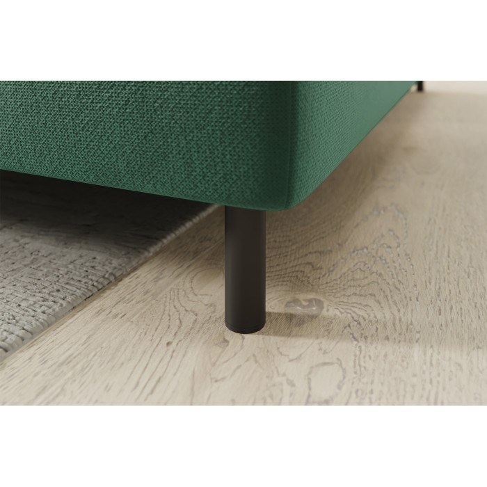 Canapé d’angle droit convertible BARNEA 208 cm vert foncé avec rangement 