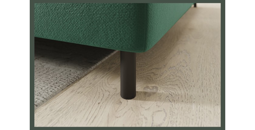 Canapé d’angle droit convertible BARNEA 208 cm vert foncé avec rangement 