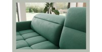 Canapé d’angle droit convertible BARNEA 208 cm vert foncé avec rangement 