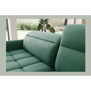 Canapé d’angle droit convertible BARNEA 208 cm vert foncé avec rangement 