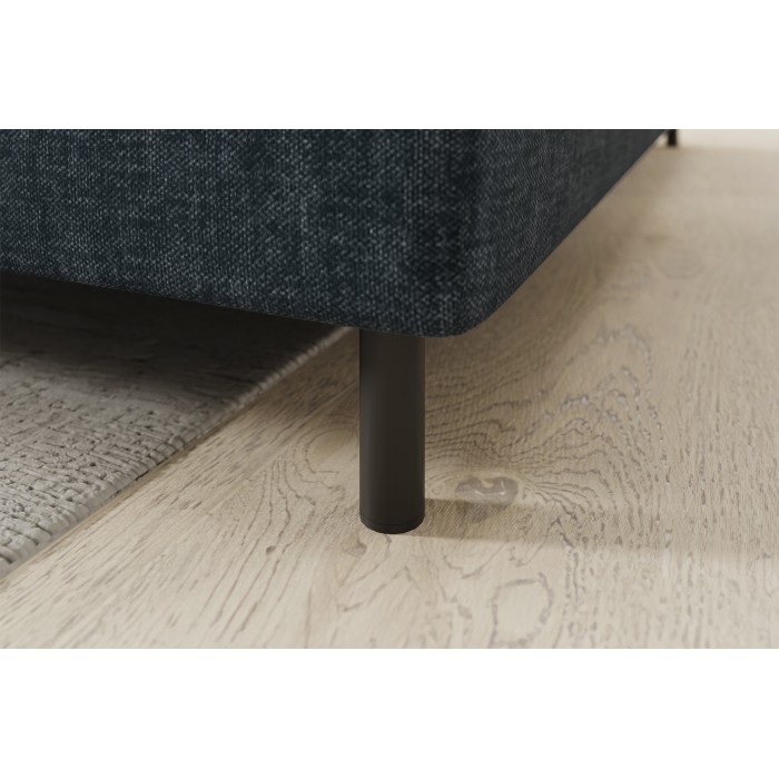 Canapé d’angle droit convertible BARNEA 208 cm bleu foncé avec rangement 