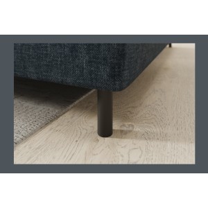 Canapé d’angle droit convertible BARNEA 208 cm bleu foncé avec rangement 