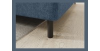 Canapé d’angle droit convertible BARNEA 208 cm bleu marine chiné avec rangement 