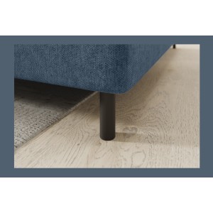 Canapé d’angle droit convertible BARNEA 208 cm bleu marine chiné avec rangement 
