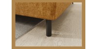 Canapé d’angle droit convertible BARNEA 208 cm camel en tissu chenille avec rangement 