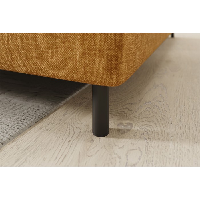 Canapé d’angle droit convertible BARNEA 208 cm camel en tissu chenille avec rangement 