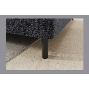 Canapé d’angle droit convertible BARNEA 208 cm gris foncé en tissu chenille avec rangement 