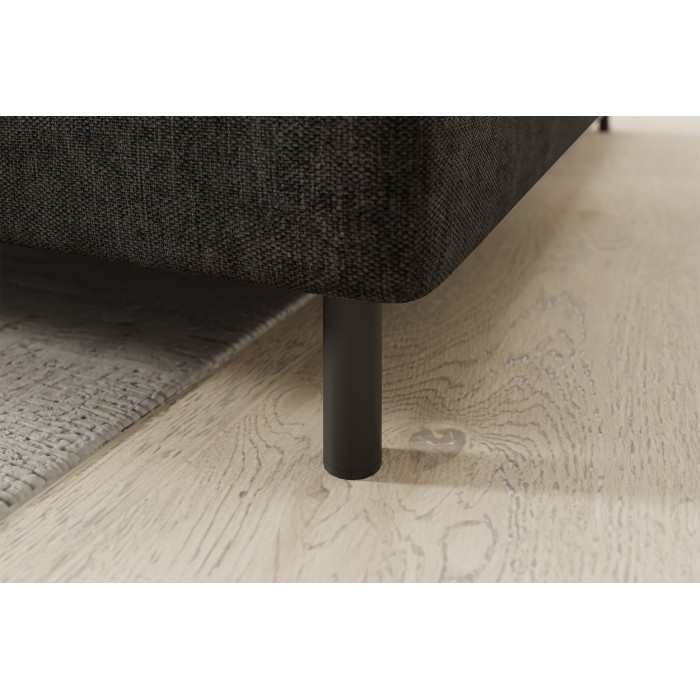 Canapé d’angle droit convertible BARNEA 208 cm gris foncé en tissu chenille avec rangement 