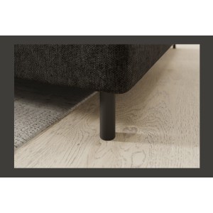 Canapé d’angle droit convertible BARNEA 208 cm gris foncé en tissu chenille avec rangement 