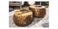 Tables basses gigognes GALEA avec motifs mosaïc mises en situation