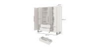 Armoire MILOS 4 portes cachemire avec 2 tiroirs et poignées métal 191 cm