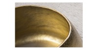 Mesa baja GALEA dorada en aluminio martillado – Diseño orgánico contemporáneo