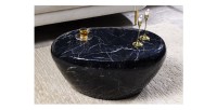 Table basse GALEA noire effet marbre mise en situation