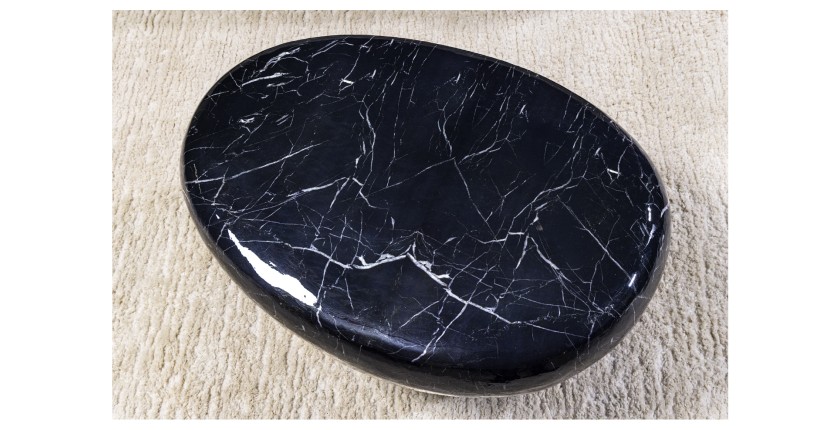 Table basse GALEA noire effet marbre vue de haut