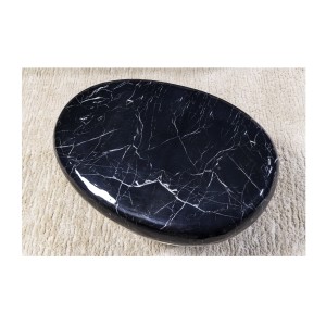 Table basse GALEA noire effet marbre vue de haut