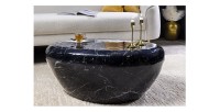 Table basse GALEA noire effet marbre vue de face
