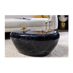 Table basse GALEA noire effet marbre vue de face