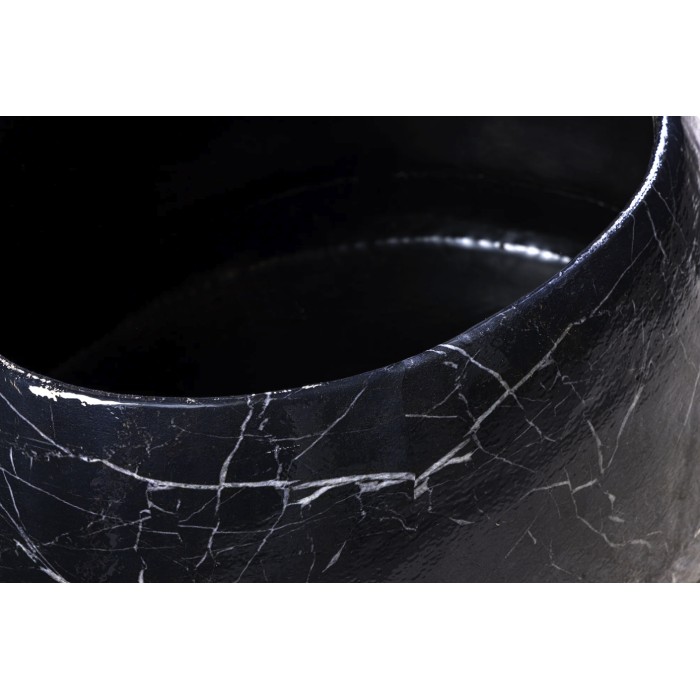 Tavolino GALEA nero effetto marmo - Alluminio design contemporaneo