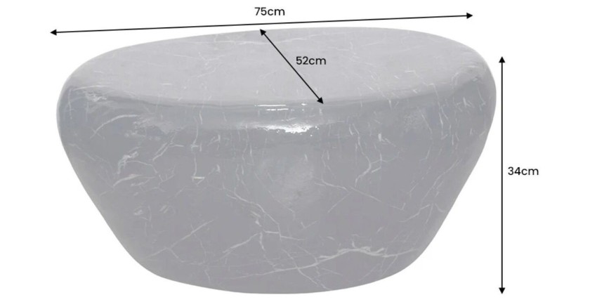 Table basse GALEA noire effet marbre dimensions