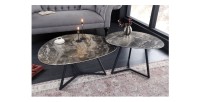 Table basse PETRANO 90cm mise en situation avec une autre table basse PETRANO