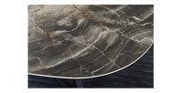Zoom sur le motif de la table basse PETRANO 90cm effet pierre taupe