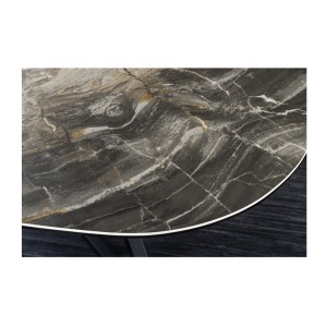 Zoom sur le motif de la table basse PETRANO 90cm effet pierre taupe