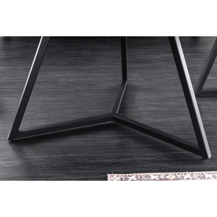 Tavolino basso PETRANO 90 cm effetto pietra color taupe – Piano in ceramica e vetro temperato