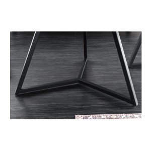 Zoom sur les pieds de la table basse PETRANO 90cm effet pierre taupe