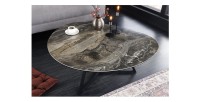 Table basse PETRANO 90cm effet pierre taupe vue de haut