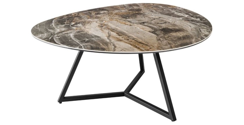 Table basse PETRANO 90cm effet pierre taupe