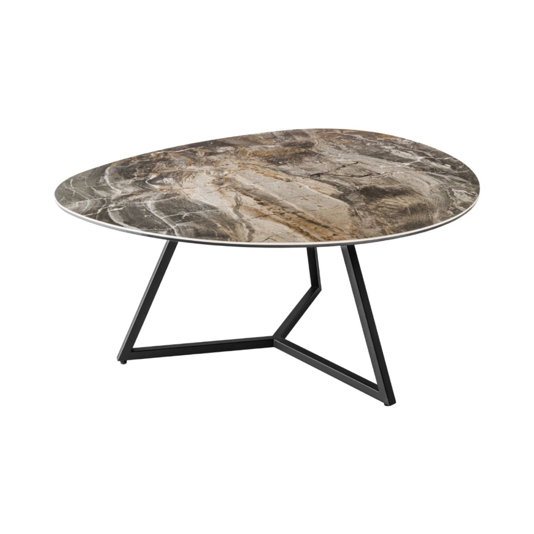 Table basse PETRANO 90cm effet pierre taupe