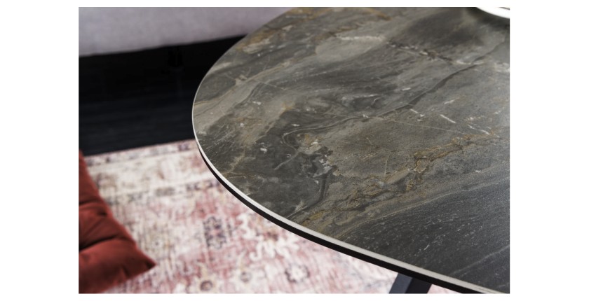Zoom sur le plateau de la table basse PETRANO 70cm