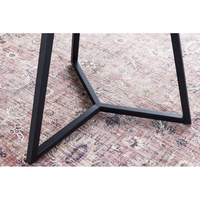 Tavolino basso PETRANO 70 cm effetto pietra taupe – Piano in ceramica e vetro temperato