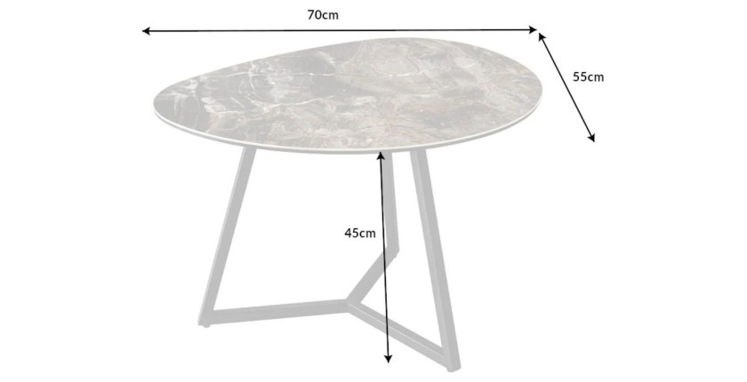 Table basse PETRANO 70cm dimensions