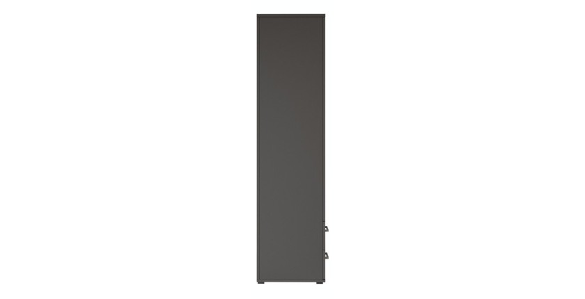 Armoire TOM 2 portes avec miroir et 2 tiroirs gris anthracite 80 cm
