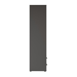 Armoire TOM 2 portes avec miroir et 2 tiroirs gris anthracite 80 cm