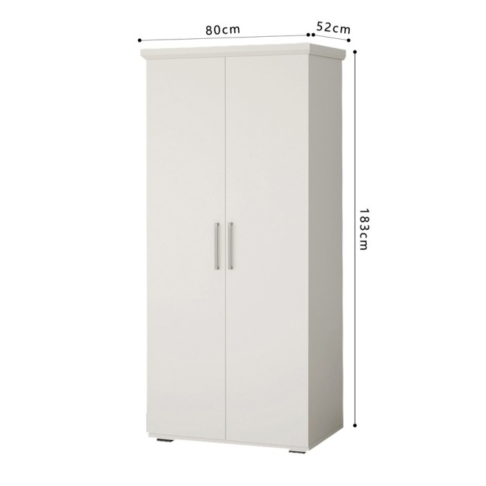 Schrank TOM mit 2 Türen und 2 Schubladen, weiß, 80 cm