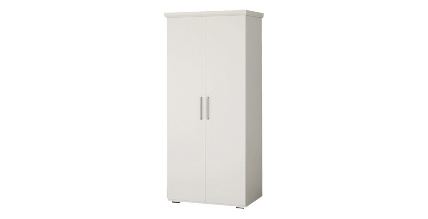 Armoire TOM 2 portes et 2 tiroirs blanche 80 cm