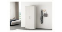 Armoire TOM 2 portes et 2 tiroirs blanche 80 cm