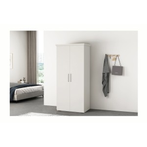 Armoire TOM 2 portes et 2 tiroirs blanche 80 cm