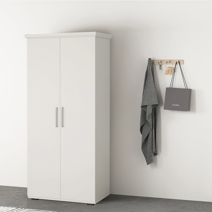 Schrank TOM mit 2 Türen und 2 Schubladen, weiß, 80 cm