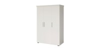 Armoire TOM 3 portes blanche mate avec penderie 120 cm