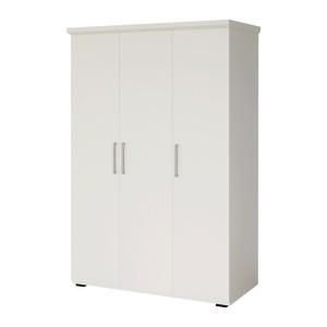 Armoire TOM 3 portes blanche mate avec penderie 120 cm
