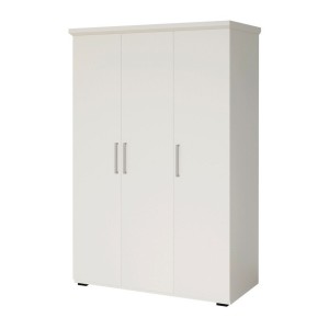 Armoire TOM 3 portes blanche mate avec penderie 120 cm