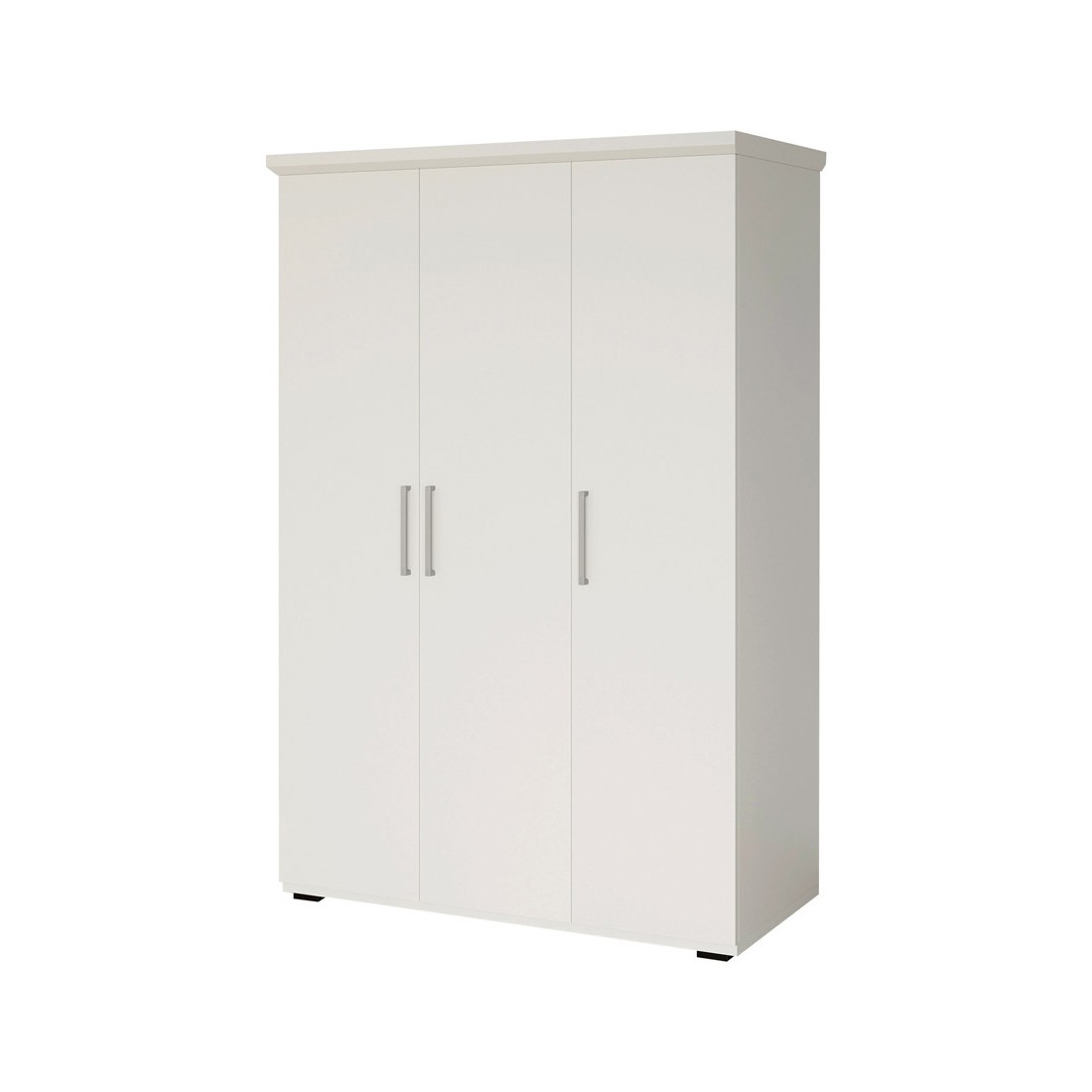Armoire TOM 3 portes blanche mate avec penderie 120 cm