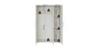 Armoire TOM 3 portes blanche mate avec penderie 120 cm