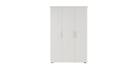 Armoire TOM 3 portes blanche mate avec penderie 120 cm