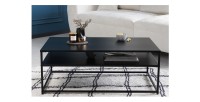 Table basse KORUM 100cm avec sous plateau vue de face