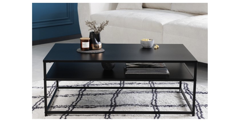 Table basse KORUM 100cm avec sous plateau vue de face